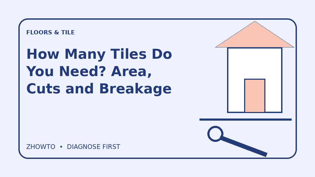 Illustrated guide cover for How Many Tiles Do You Need? Area, Cuts and Breakage