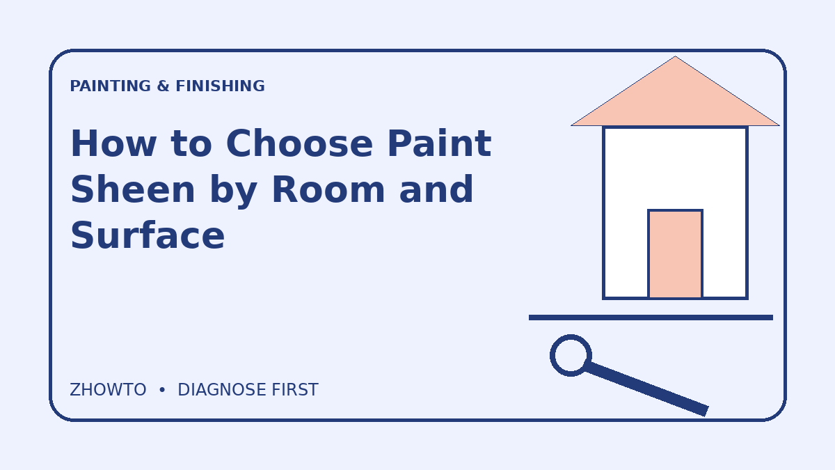 Illustrated guide cover for How to Choose Paint Sheen by Room and Surface