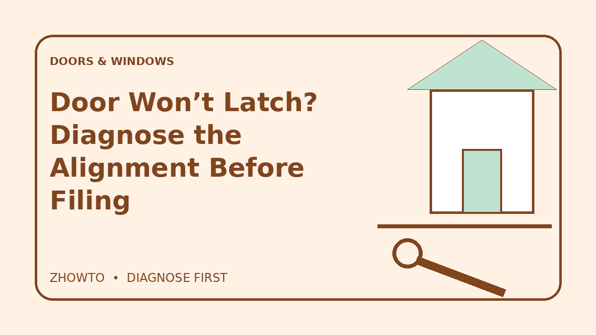 Illustrated guide cover for Door Won’t Latch? Diagnose the Alignment Before Filing