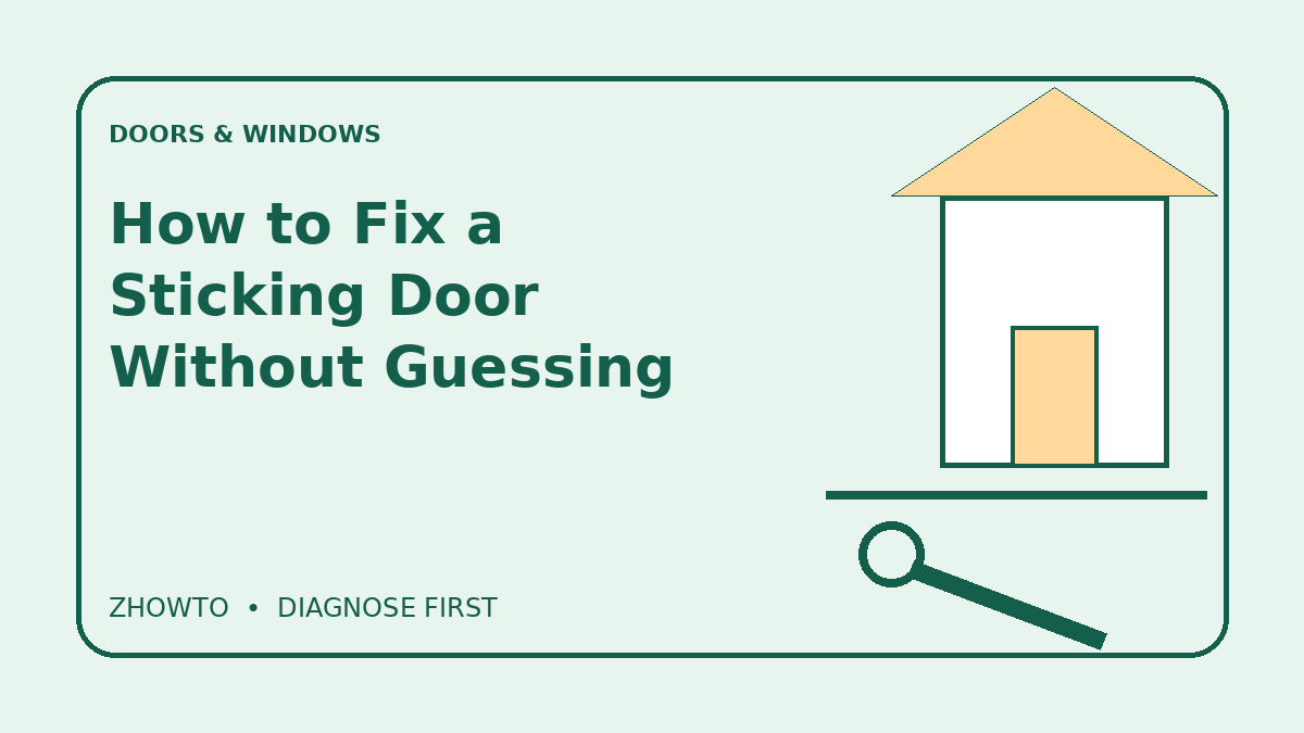 Illustrated guide cover for How to Fix a Sticking Door Without Guessing