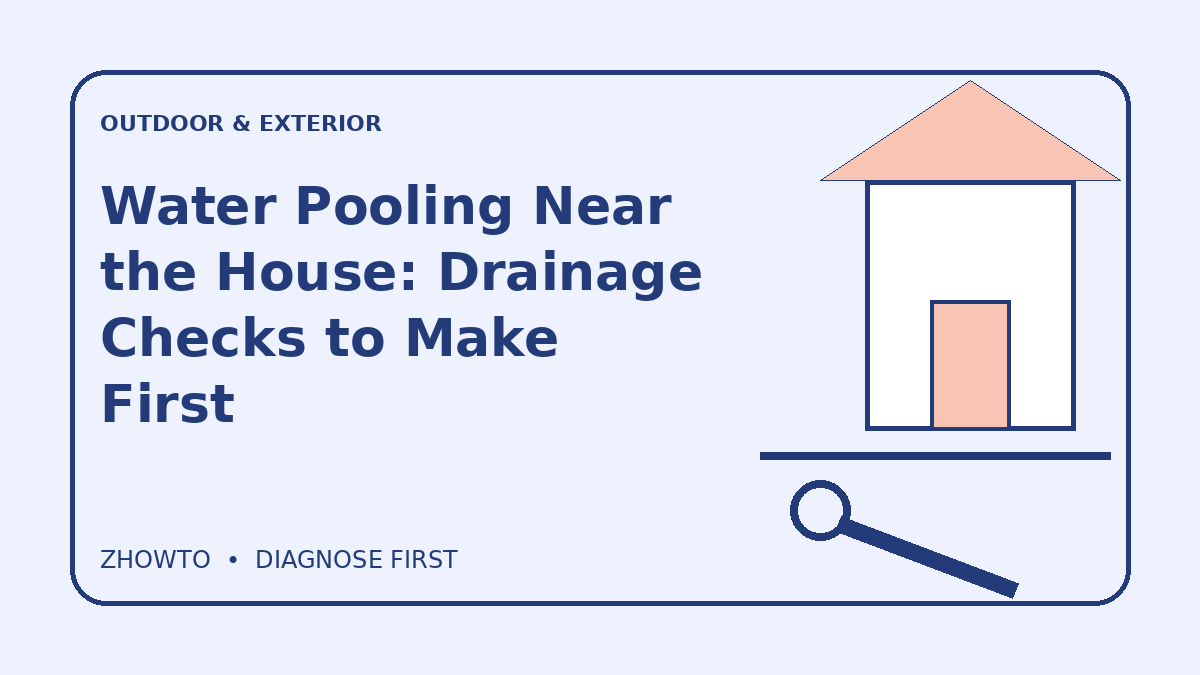 Illustrated guide cover for Water Pooling Near the House: Drainage Checks to Make First