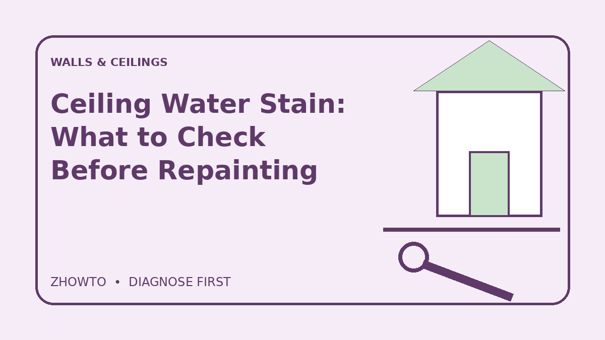 Illustrated guide cover for Ceiling Water Stain: What to Check Before Repainting