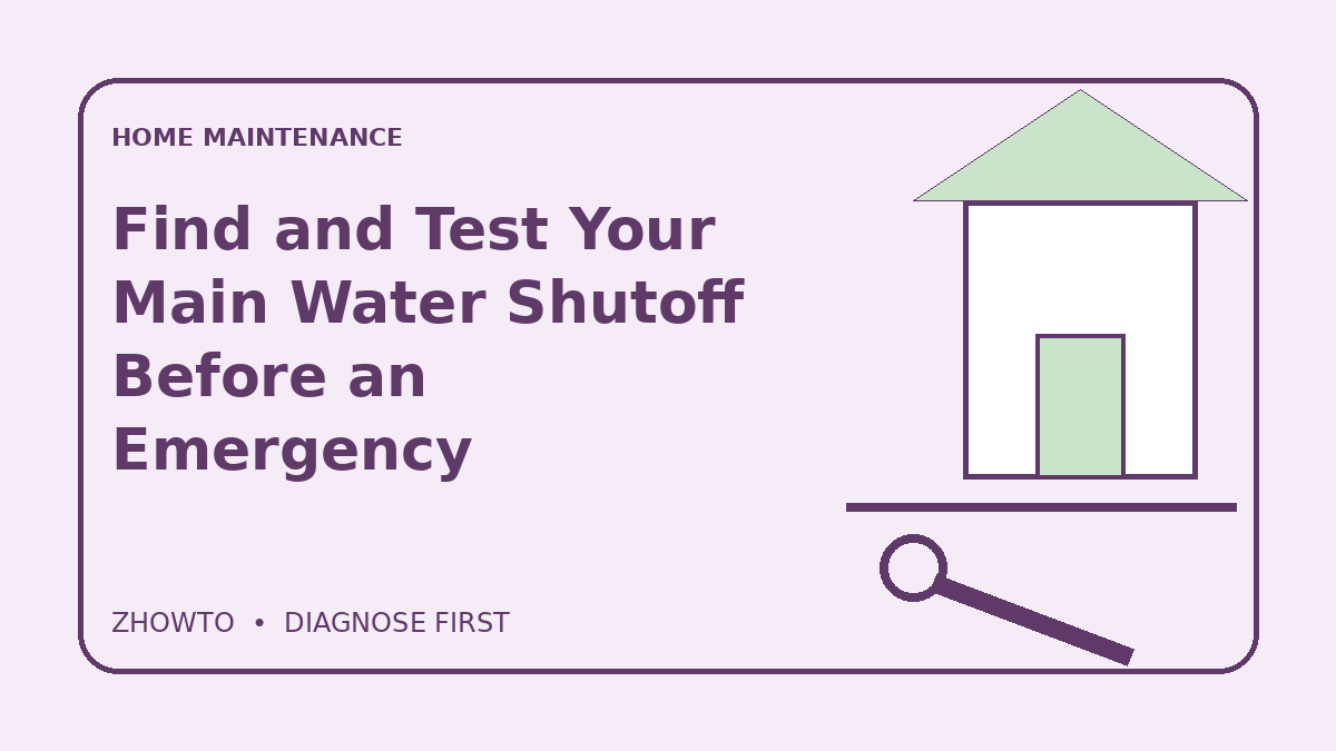 Illustrated guide cover for Find and Test Your Main Water Shutoff Before an Emergency