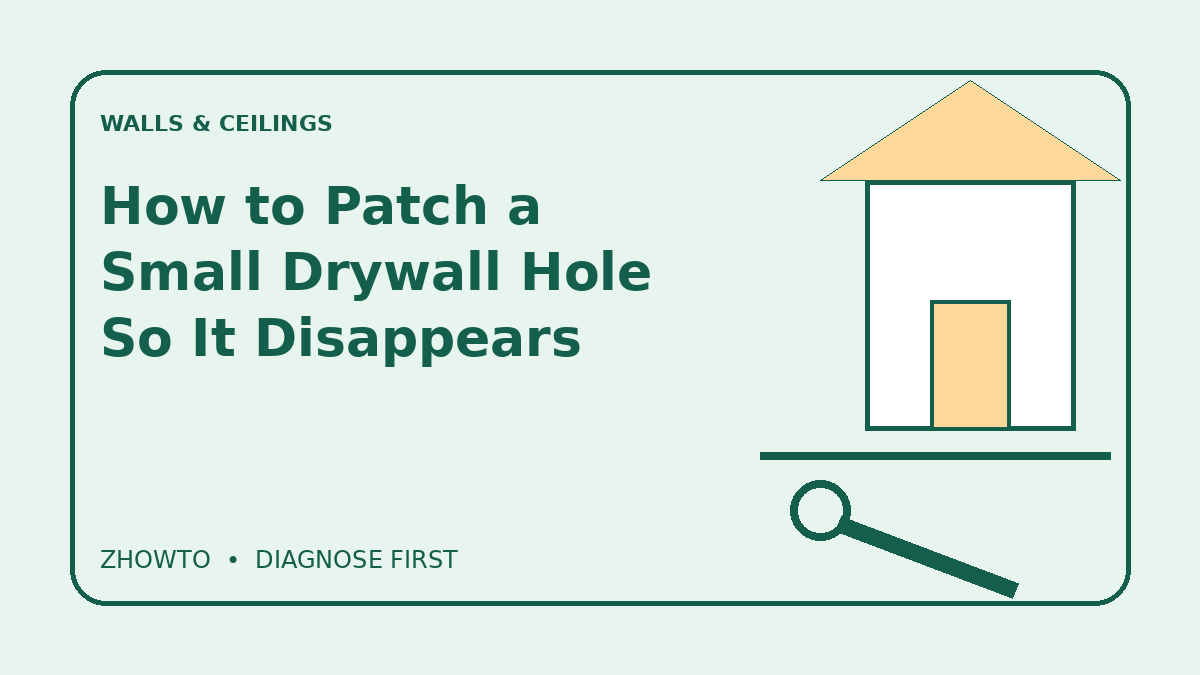 Illustrated guide cover for How to Patch a Small Drywall Hole So It Disappears