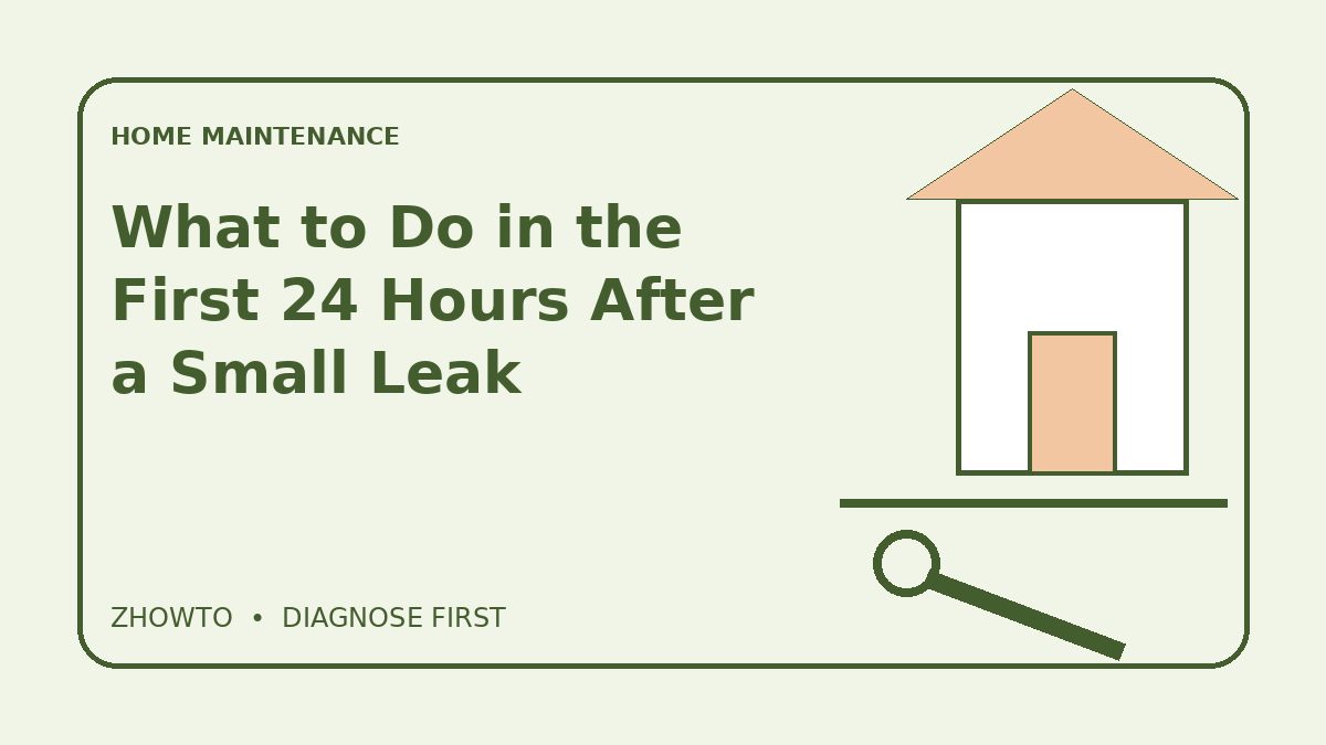 Illustrated guide cover for What to Do in the First 24 Hours After a Small Leak