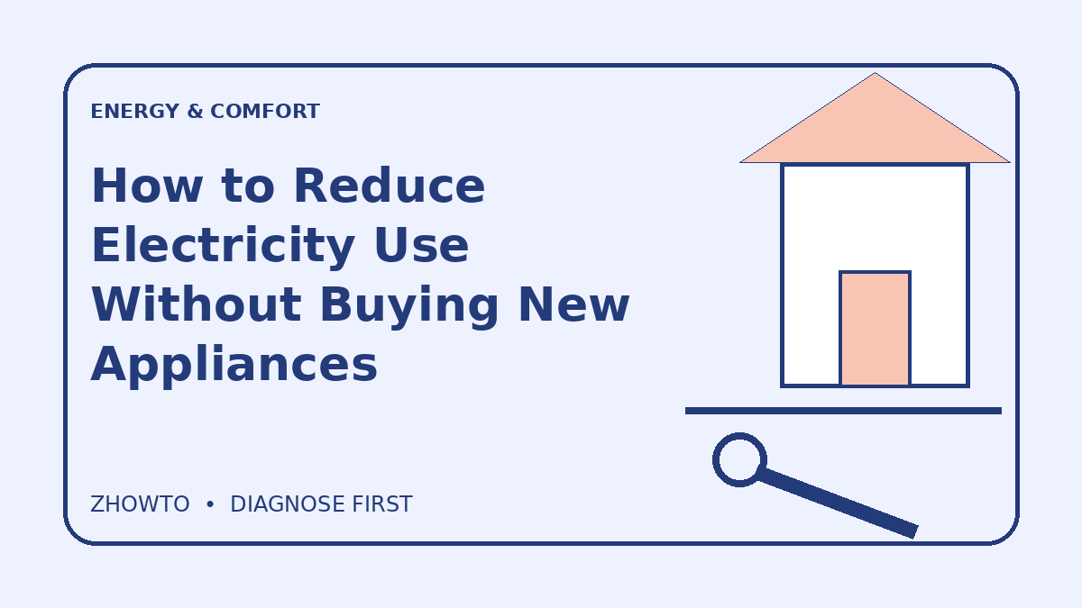 Illustrated guide cover for How to Reduce Electricity Use Without Buying New Appliances