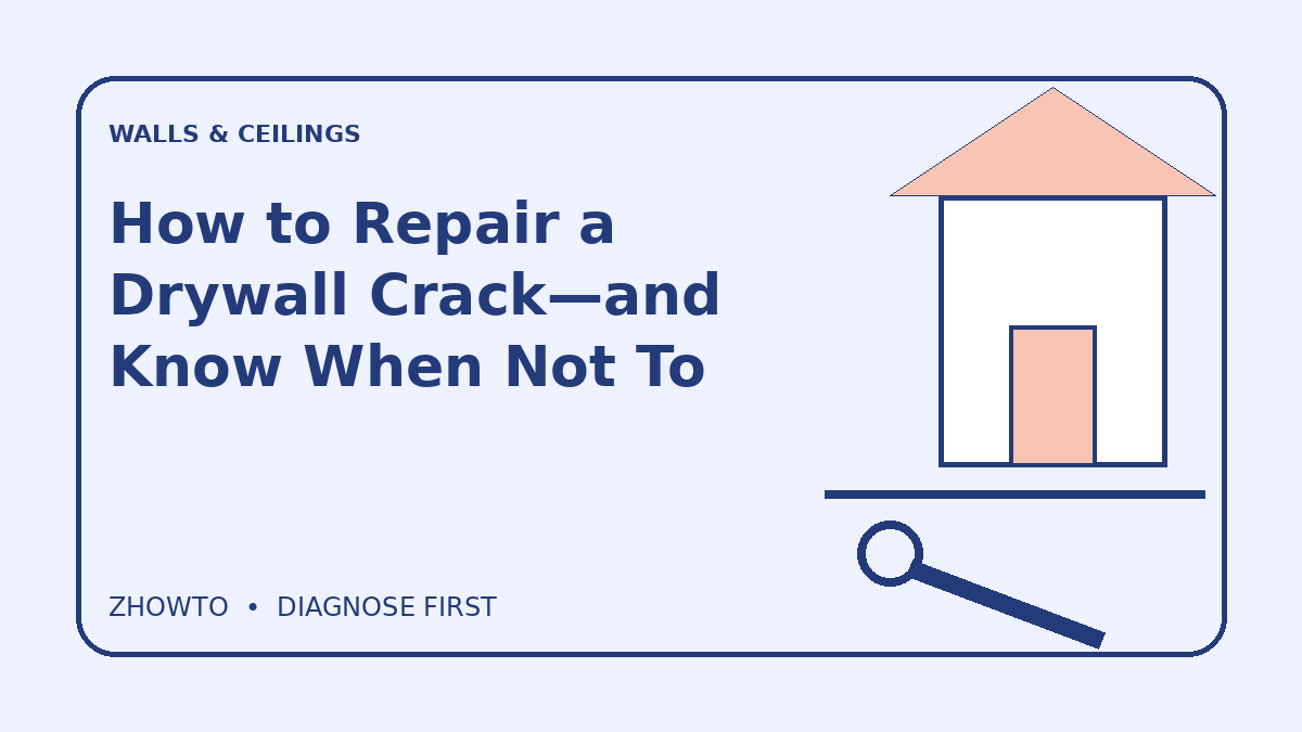 Illustrated guide cover for How to Repair a Drywall Crack—and Know When Not To