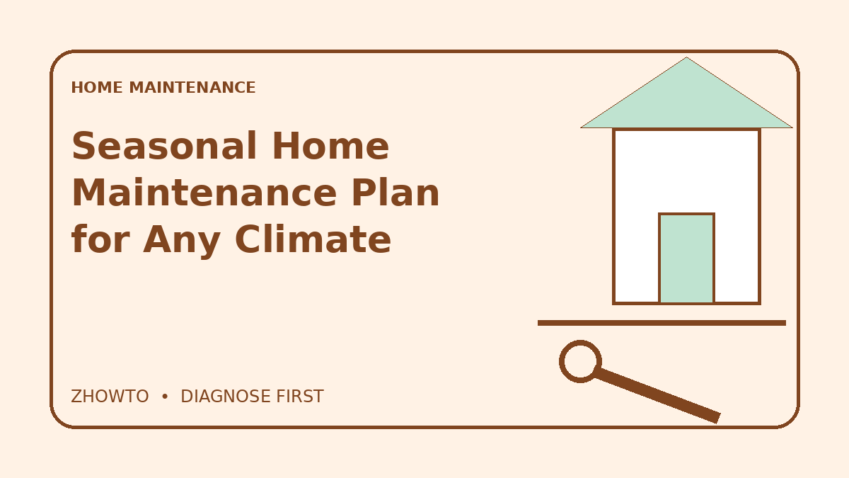 Illustrated guide cover for Seasonal Home Maintenance Plan for Any Climate