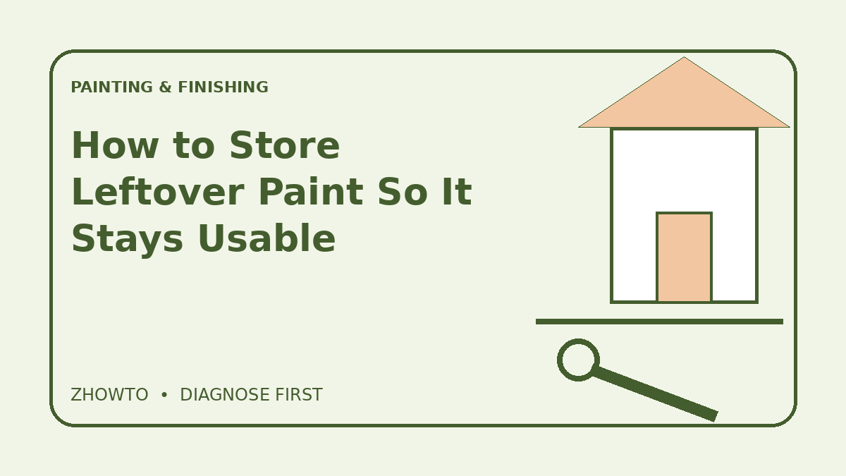Illustrated guide cover for How to Store Leftover Paint So It Stays Usable