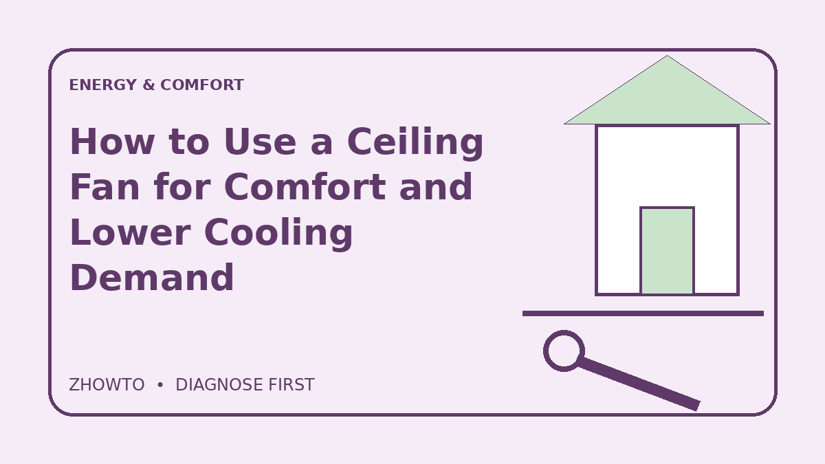 Illustrated guide cover for How to Use a Ceiling Fan for Comfort and Lower Cooling Demand